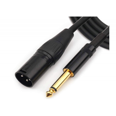 Cordon XLR 3b Mâle /Jack 6.35 mono Mâle Neutrik de 2 mètres