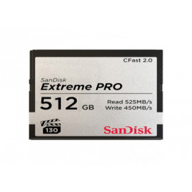 Sandisk Carte memoire CFast 2.0 Extreme Pro, 512B VPG 130, 525MB/Sec