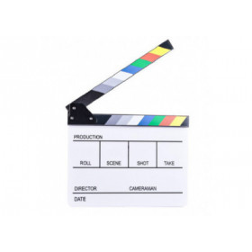 E-image ECB-04 Clap Cinema Professionnel - Blanc & bandeau Multicolor