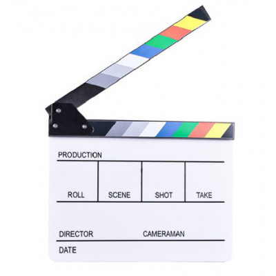 E-image ECB-04 Clap Cinema Professionnel - Blanc & bandeau Multicolor