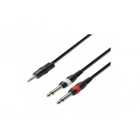 Cable Jack 3.5 stereo Male, 2 Jack 6.35 Mono Male Neutrik 2 Metres