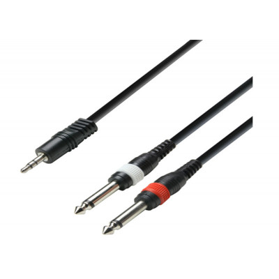 Cable Jack 3.5 stereo Male, 2 Jack 6.35 Mono Male Neutrik 2 Metres