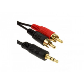 CABLE 2 RCA MALE / 1 JACK 3.5 MALE
