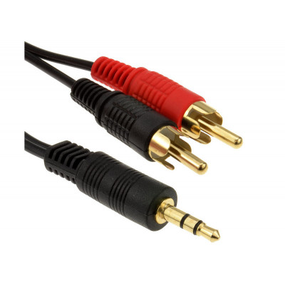 CABLE 2 RCA MALE / 1 JACK 3.5 MALE