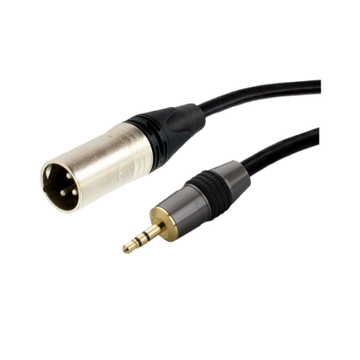 CORDON AUDIO ASYMETRIQUE XLR 3B MALE / JACK 3.5 STEREO MALE 1M
