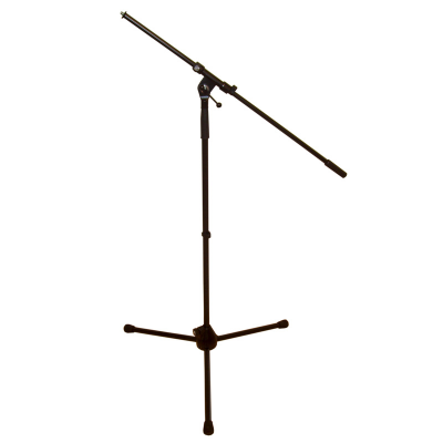 Pied de micro + perche nickel noire