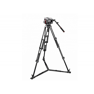 Manfrotto 509HD.545GBK Kit 100Pro:Trepied double-jambes-entretoise