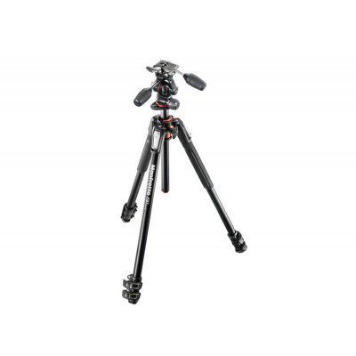 KIT TREPIEDS ALU AVEC ROTULE 3D 3 SECTIONS MANFROTTO