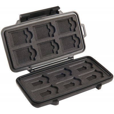 Pelicase pour 12 Cartes SDXC / SDHX / 6 Micro SD / 6 Mini SD