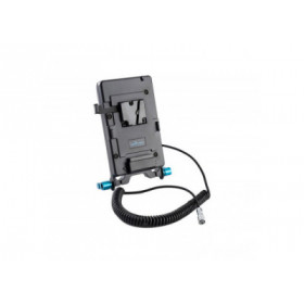 IndiPro V-Mount Battery Plate with 15mm Rod Mount with Coiled Cable