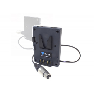Hawk-Woods - V-Lok adaptor - XLR 4-pin female 2x power-con flat back