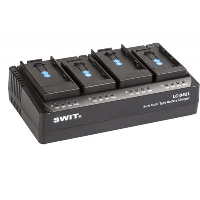 SWIT LC-D421B KIT 4-CH DV charger with 4x Panasonic VBG style plates