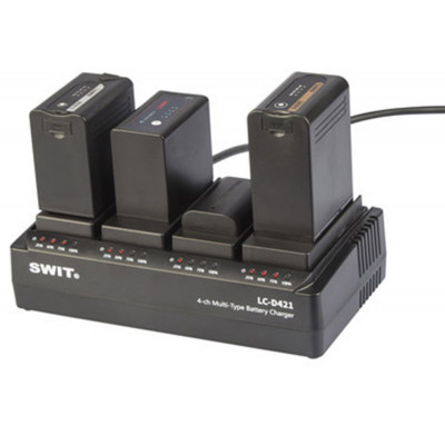 SWIT LC-D421C KIT 4-CH DV charger with 4x Canon BP Style plates