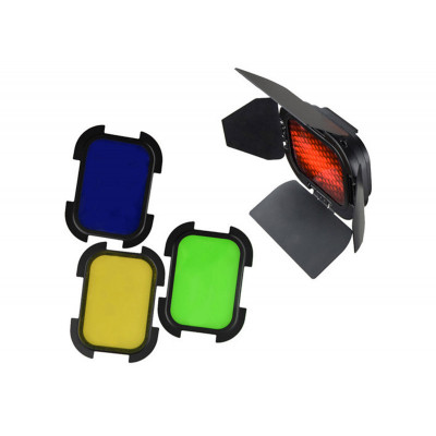 Godox BD-07 Grille nid d'abeille & 4 filtres colores