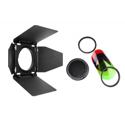 Godox BD-08 Coupe flux & filtres colores & grille nid d'abeille