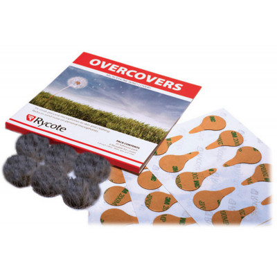 Rycote 065521 Overcover Sachet de 30 Adeshifs + 6 Fourrures Gris