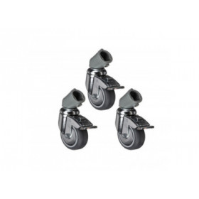 Manfrotto 110 JEU DE 3 ROULETTES  75MM AVEC FREINS ADAPT. PIED 22mm