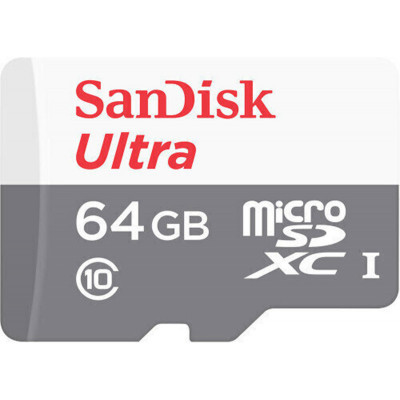 Sandisk Carte M.SDHC Ultra 64GB (UHS-1/Cl.10/100MB/s) +Adaptateur
