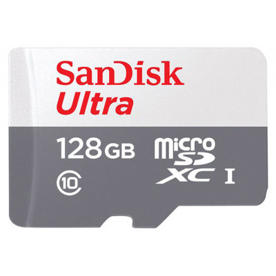 Sandisk Carte M.SDXC Ultra 128GB (UHS-1/Cl.10/100MB/s) +Adaptateur