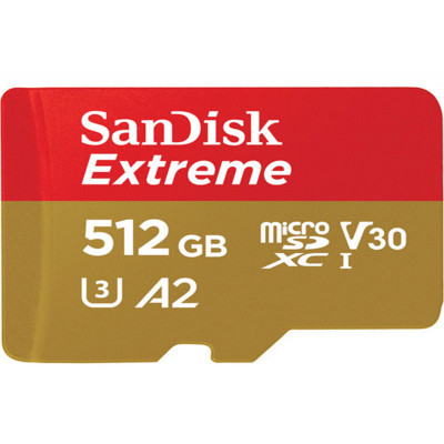 Sandisk Carte M.SDXC Extreme "Mobile", 512GB +Ad, A2, V30, U3, UHS-I
