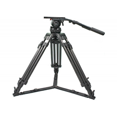 CAME-TV Professional Carbon Fiber Tripod + Fluid Head Max Load 29.6kg