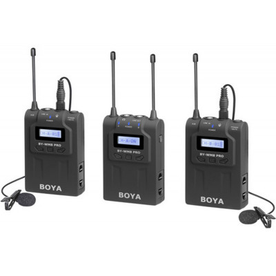 Boya WM8 Pro-K2 Système sans-fil UHF 2 émetteurs lavaliers