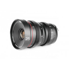 Distance focale	25 mm Monture de lentilles	Sony E Arrêt en T maximum	T2.2 Arrêt en T minimum	T22 Angle de vue diagonal	APS-C (1,