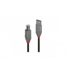 Lindy - Câble USB 2.0 type A vers B, Anthra Line, 3m