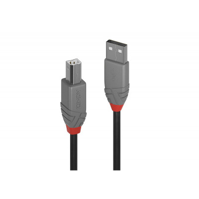 Lindy - Câble USB 2.0 type A vers B, Anthra Line, 3m