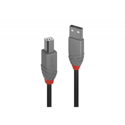 Lindy - Câble USB 2.0 type A vers B, Anthra Line, 10m