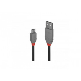 Lindy - Câble USB 2.0 type A vers Micro-B, Anthra Line, 5m