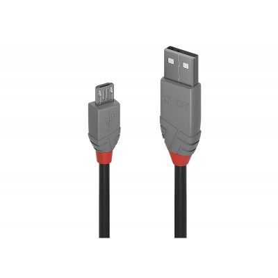 Lindy - Câble USB 2.0 type A vers Micro-B, Anthra Line, 5m