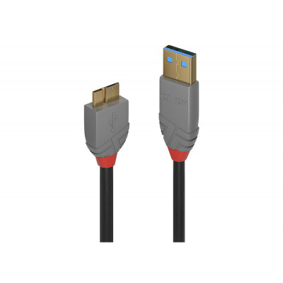 Lindy - Câble USB 3.0 Type A vers Micro-B, Anthra Line, 1m