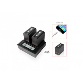 Shape 2 Batteries NP-F980 lithium-ion  avec chargeur double LCD