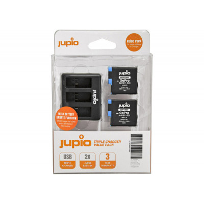 Jupio 2x Batteries GoPro HERO8 AHDBT-801 1260mAh + Compact USB