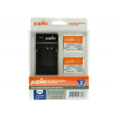 Jupio 2x Batteries Li-90B/Li-92B 1270mAh + Chargeur Simple
