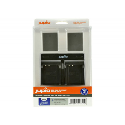 Jupio 2x Batteries BLN-1 / BLN1 + Chargeur Double