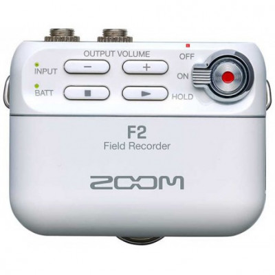 Zoom F2 Enregistreur de Terrain + Micro-Cravate - Blanc