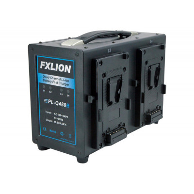 FXLION PL-Q480B Chargeur Rapide V-Mount 4 Canaux