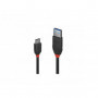 Lindy - Câble USB 3.1 Type C vers A, Black Line, 0.15m
