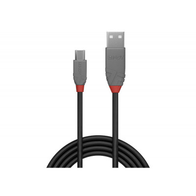 Lindy - Câble USB 2.0 Type A vers Micro-B, Anthra Line, 1m