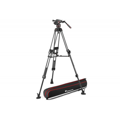 Manfrotto Kit Trépied CF Fast Twin MS Alu+Rotule Nitrotech 608 + Sac