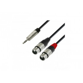 Cordon Jack 3.5 Stereo Male vers 2 XLR Femelle - 2m