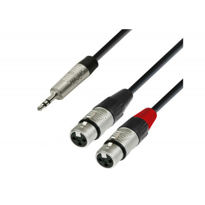 Cordon Jack 3.5 Stereo Male vers 2 XLR Femelle - 2m