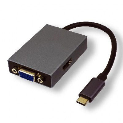 Convertisseur USB Type C vers HDMI et VGA avec USB 3.0