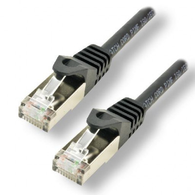 Câble réseau RJ45 100% cuivre  CAT 7 S/FTP - 1m Noir