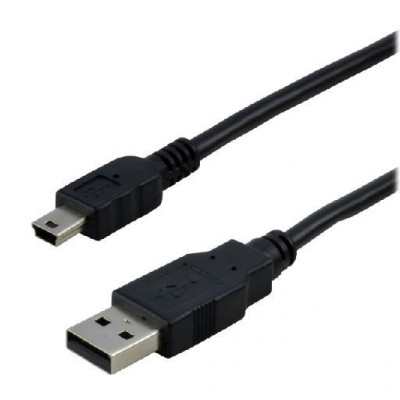 MCL Cable USB 2.0 Type A Male / Mini B Male (5 Broches) - 2m - Noir