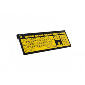 Logickeyboard Clavier XL Print Nero - Lettre Noire sur fond Jaune -PC