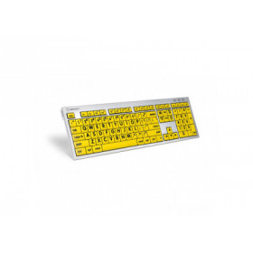 Logickeyboard Clavier XL Print-Lettre Noire fond Jaune-Mac ALBA Alu