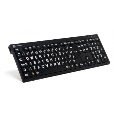 Clavier XL Print Nero  - Lettre Blanche sur fond Noir - PC